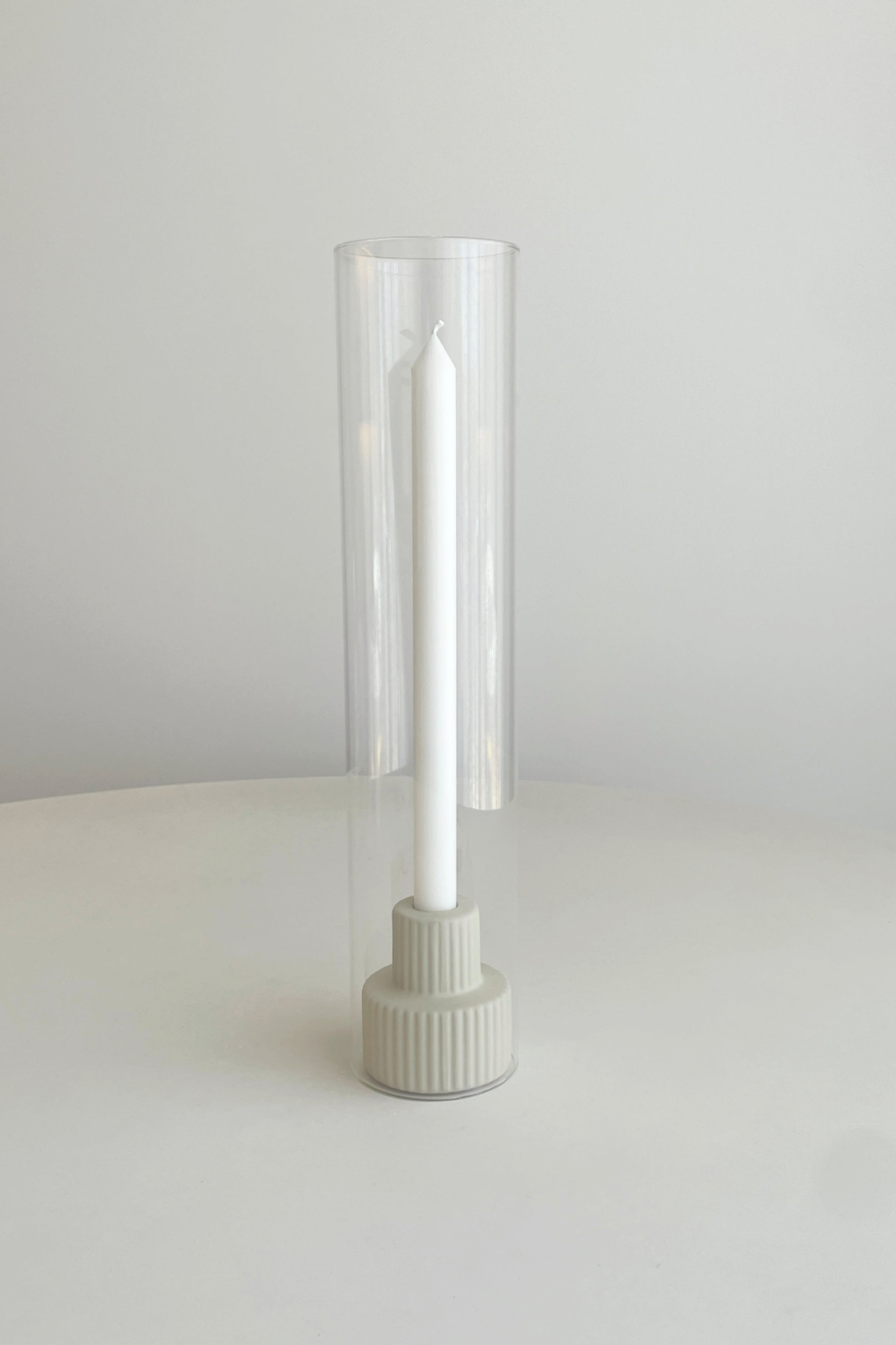 Ceramic Ribbed Taper Candle Holder